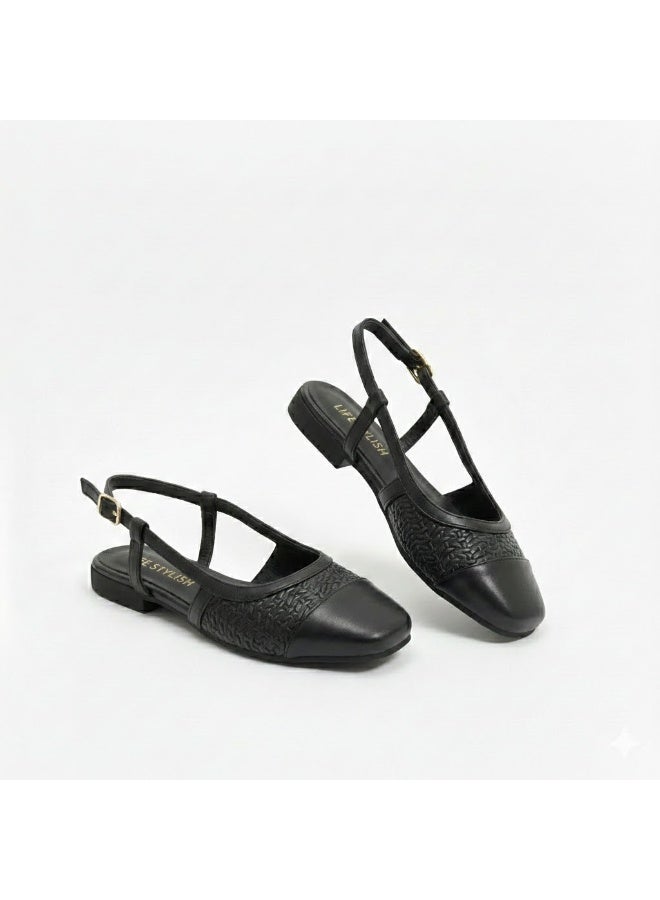 لايف ستيلاش  سابوه جلد بابزيم BF-800 - أسود - Image 2